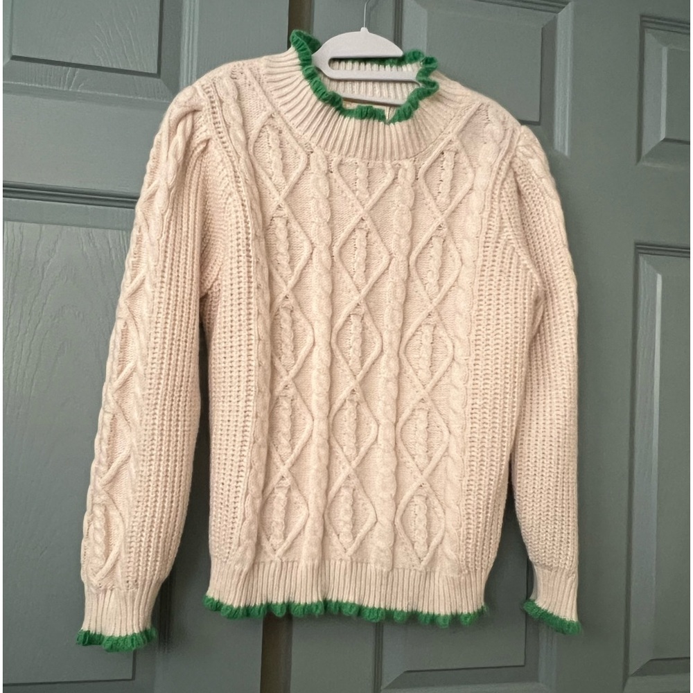 Rich & Famous Dany-Flutter Edge Mock Neck Pull Over.